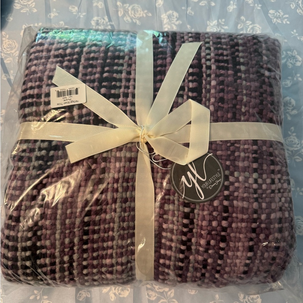 Elegant Purple Woven Throw Blanket by Your Lifestyle